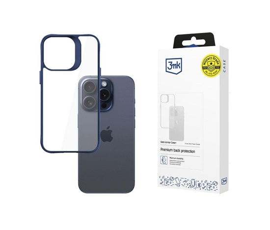 3mk Satin Armor Case+ Blue pro Apple iPhone 15 Pro Max