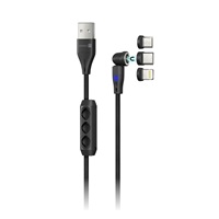 CONNECT IT Magnetický kabel PowerLink 3v1, USB-C / Lightning / MicroUSB, 2m, černá