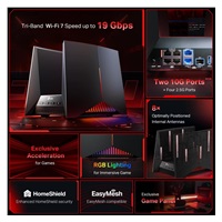 TP-Link Archer GE800 EasyMesh WiFi7 router (BE19000,2,4GHz/5GHz/6GHz,1xSFP+/10GbE,1x10GbELAN,2x2,5GbE,4xGbE,2xUSB)