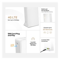 Mercusys MB112-4G WiFi4 router (N300, 4G LTE, 2,4GHz, 1x100Mb/s LAN/WAN,1x100Mb/s LAN,1xnanoSIM)