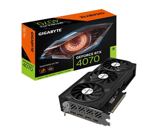 GIGABYTE VGA NVIDIA GeForce RTX 4070 WINDFORCE OC 12G V2, 12G GDDR6, 3xDP, 1xHDMI