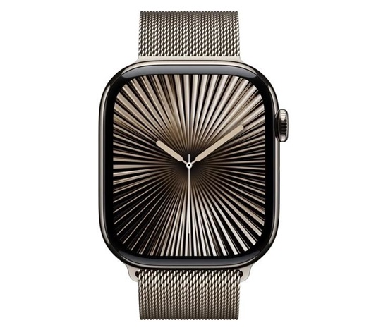 Apple Watch Series 10 GPS + Cellular 46mm Natural Titanium Case with Natural Milanese Loop - S/M