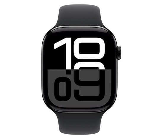 Apple Watch Series 10 GPS 46mm Jet Black Aluminium Case with Black Sport Band - M/L