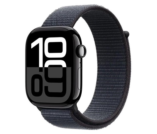 Apple Watch Series 10 GPS + Cellular 46mm Jet Black Aluminium Case with Ink Sport Loop
