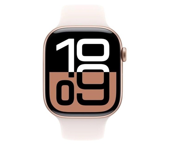 Apple Watch Series 10 GPS + Cellular 46mm Rose Gold Aluminium Case with Light Blush Sport Band - S/M