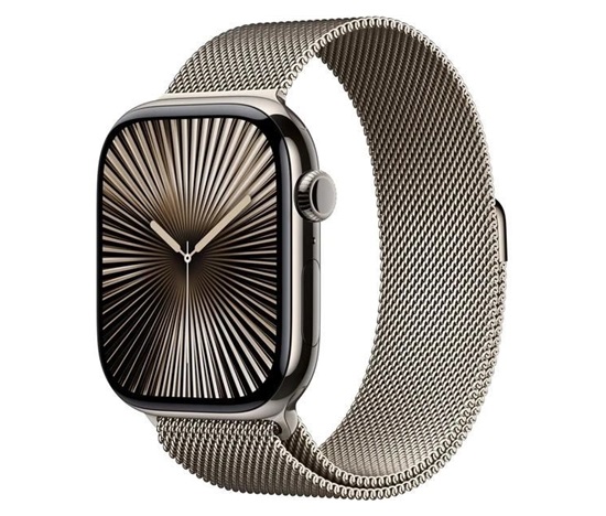 Apple Watch Series 10 GPS + Cellular 46mm Natural Titanium Case with Natural Milanese Loop - M/L