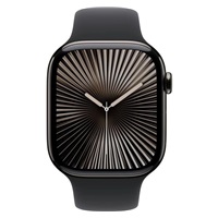 Apple Watch Series 10 GPS + Cellular 46mm Slate Titanium Case with Black Sport Band - M/L
