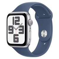 Apple Watch SE (2024) GPS 40mm Silver Aluminium Case with Denim Sport Band - S/M