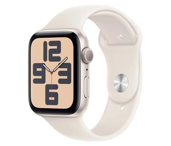 Apple Watch SE (2024) GPS 40mm Starlight Aluminium Case with Starlight Sport Band - M/L