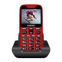 EVOLVEO EasyPhone XR, mobilní telefon pro seniory s nabíjecím stojánkem, červená