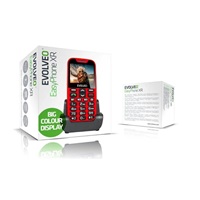 EVOLVEO EasyPhone XR, mobilní telefon pro seniory s nabíjecím stojánkem, červená