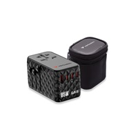 VERBATIM GaN Nabíječka do sítě s vestavěným USB-C kabelem Charge ‘n‘ Travel, 85W, 4xUSB-C, 1xUSB