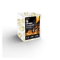 Solight LED vánoční řetěz rolničky, 10x LED, zlatá, 1,5m, 2x AA