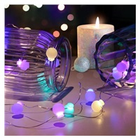 Solight LED vánoční řetěz barevné koule, 20x LED, 2m, 2x AA