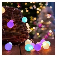 Solight LED vánoční řetěz barevné koule, 20x LED, 2m, 2x AA