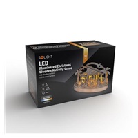 Solight vánoční dřevěný betlém podsvícený, 5x LED, přírodní dřevo, 25cm, 2x AA