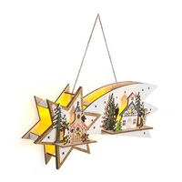 Solight LED vánoční kometa, 10x LED, dřevěná, 30cm