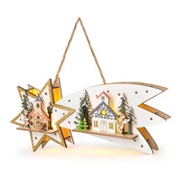 Solight LED vánoční kometa, 10x LED, dřevěná, 30cm