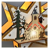 Solight LED vánoční kometa, 10x LED, dřevěná, 30cm