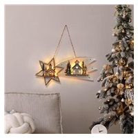 Solight LED vánoční kometa, 10x LED, dřevěná, 30cm