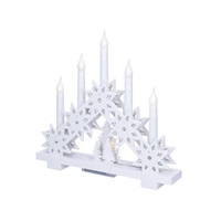 Solight LED vánoční svícen s hvězdami, 30cm, 5x LED, 2x AA