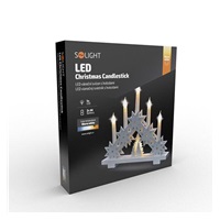 Solight LED vánoční svícen s hvězdami, 30cm, 5x LED, 2x AA