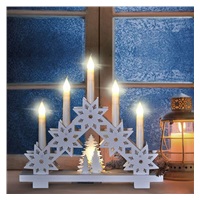 Solight LED vánoční svícen s hvězdami, 30cm, 5x LED, 2x AA