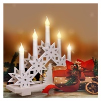 Solight LED vánoční svícen s hvězdami, 30cm, 5x LED, 2x AA