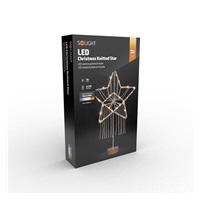 Solight LED vánoční hvězda stolní, pletená, 35x LED, 2x AAA
