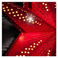 Solight LED vánoční hvězda červená, závěsná, 60cm, 20x LED, 2x AA