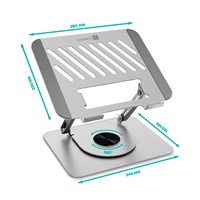 CONNECT IT Stojan na notebook Rotary, otočný, až 15.6", stříbrná