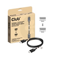 Club3D Kabel DisplayPort 2.1 na DisplayPort 2.1, VESA DP80, 4K240Hz/8K60Hz/10K60Hz (M/M), 1.6m, černá