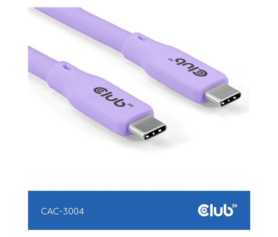 Club3D Kabel USB-C 4.0, 20Gbps, 4K60Hz, PD 240W, 2m, fialová