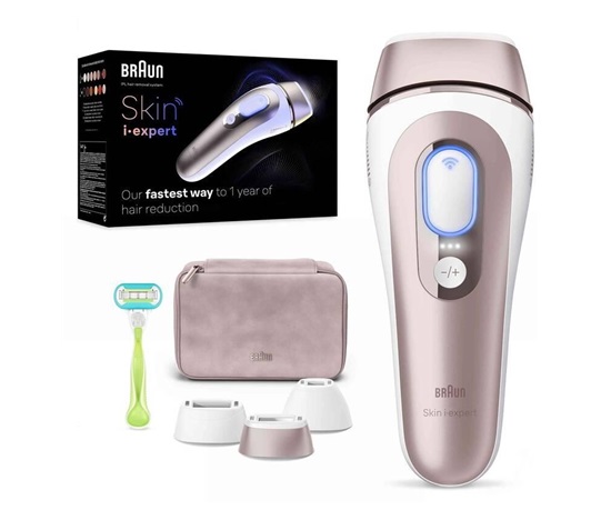 Braun Skin i·expert PL7253 IPL epilátor, 2 režimy, nástavce, UV filtr, obličej, intimní partie, tělo