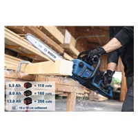 Bosch GKE 18V-40 řetězová pila, rychlost řetězu 12.40 m/s, BITURBO, kryt řetězu, 40cm lišta