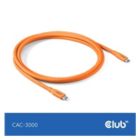 Club3D Kabel USB-C 4.0, 20Gbps, 4K60Hz, PD 240W, 2m, oranžová