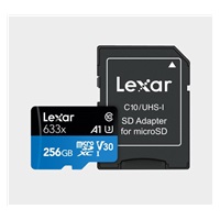 Lexar microSDXC 633x UHS-I/A1/U3/10 R100/W45MB (V30) 256GB