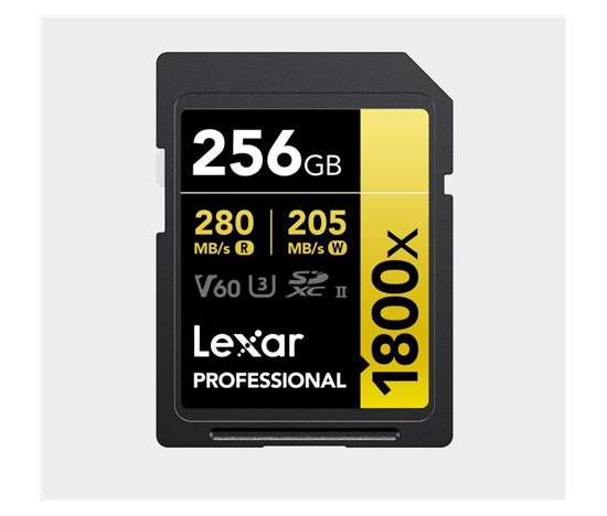 Lexar SDXC Pro 1800x U3 UHS-II R280/W210 (V60) 256GB