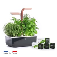 Véritable SMART - Automatický květináč s regulací osvětlení, černá měděná + 4 bylinkové náplně