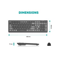 CONNECT IT kancelářská klávesnice MultiDevice, Bezdrátová, CZ + SK, šedá