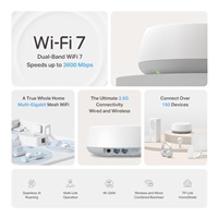 TP-Link Deco BE25(1-pack) WiFi7 Mesh (BE3600,2,4GHz/5GHz,2x2,5GbELAN/WAN)