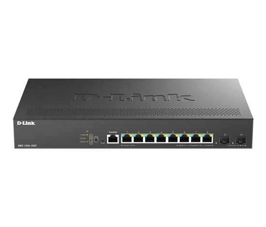 D-Link DMS-1250-10SP/E, 8x 2.5G BASE-T PoE, 2x 10G SFP+, 240W Smart Managed Switch