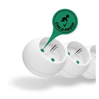 CONNECT IT prodlužovací kabel 230V, 3 zásuvky, 1.5m, s vypínačem, bílá