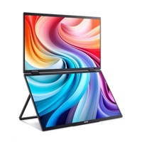 ACER LCD PD163Qbmiuux DUAL SCREEN 40cm (15.6") IPS LED, FHD 1920x1080@60Hz, 250cd/m2, 170/170, 2x2W repro, Black