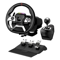 GENIUS Volant s pedály GX Gaming SpeedMaster X5 FF, Řadící páka, Drátový USB-C, vibrační, PC, PS4, Xbox One