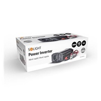 Solight invertor 12V, USB 500mA, kovový, černý, max. zatížení: 300W