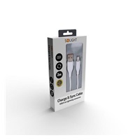 Solight lightning kabel, USB 2.0 A konektor - Lightning konektor, silikon, 2m
