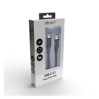 Solight USB-C 3.1 kabel, USB-C konektor - USB-C konektor, silikon, 1m