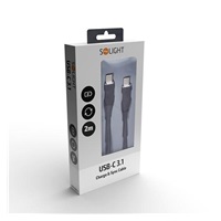 Solight USB-C 3.1 kabel, USB-C konektor - USB-C konektor, silikon, 2m