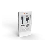 Solight USB kabel, USB 2.0 A konektor - USB B micro konektor, blistr, 2m